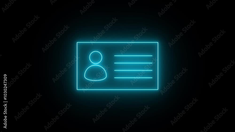 Glowing neon line Identification card volunteer icon isolated. Glowing neon line Identification card volunteer icon isolated.