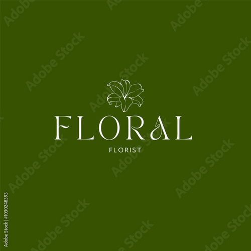 Vector Logo Feminine Florist Shop Design
