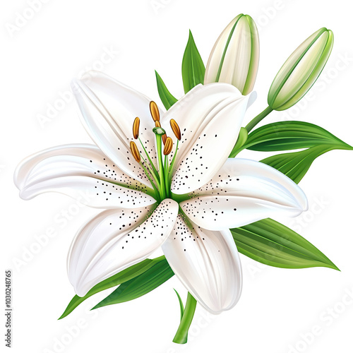 Elegant White Lily Flower in Bloom