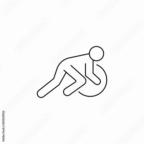 with gym ball exercise icon sign vector