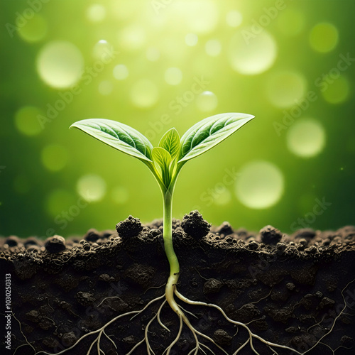 A small seedling with fresh...