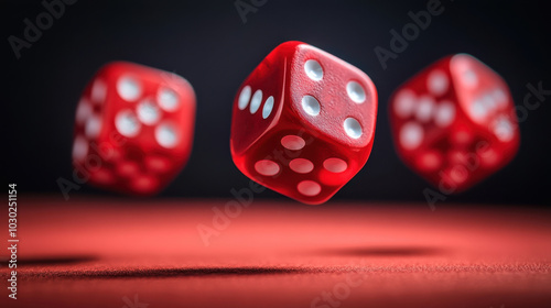Red Dice in Motion.