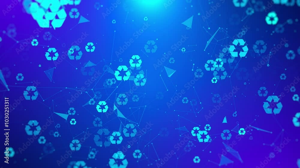 Recycle Icon Plexus Technology Background Loop Recycle Icon Plexus Technology Background Loop