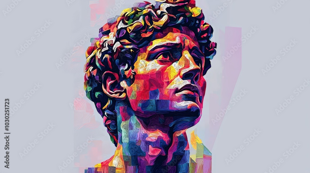 Borghese Statue in Pixel Art Style Borghese Statue in Pixel Art Style