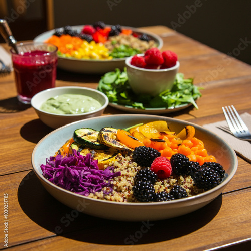 A vibrant and colorful bowl...