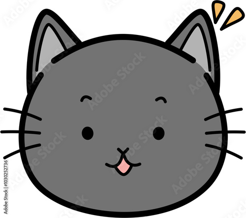 Cute gray cat amazed
