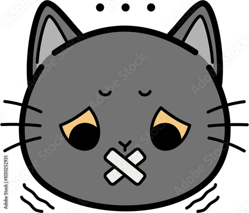 Cute gray cat Not speaking