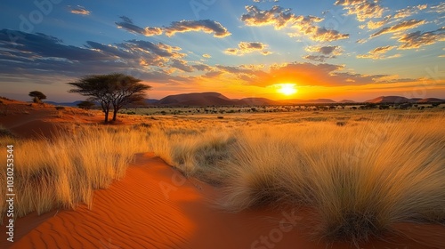 Wallpaper Mural A sunset over the dunes in Namibia. Torontodigital.ca