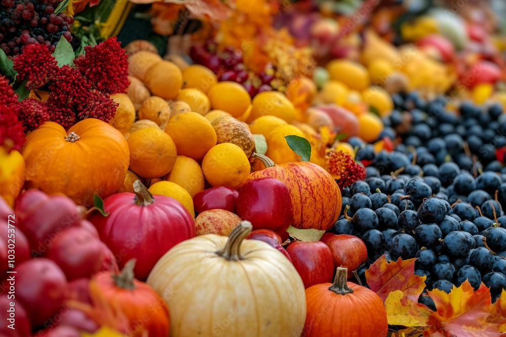 A close-up shot of food symbolizing harvest autumn cozy vibes generative AI A close-up shot of food symbolizing harvest autumn cozy vibes generative AI