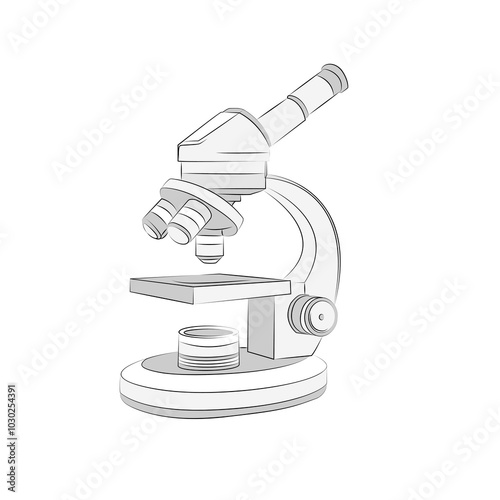 microscope on a white background, sketch
