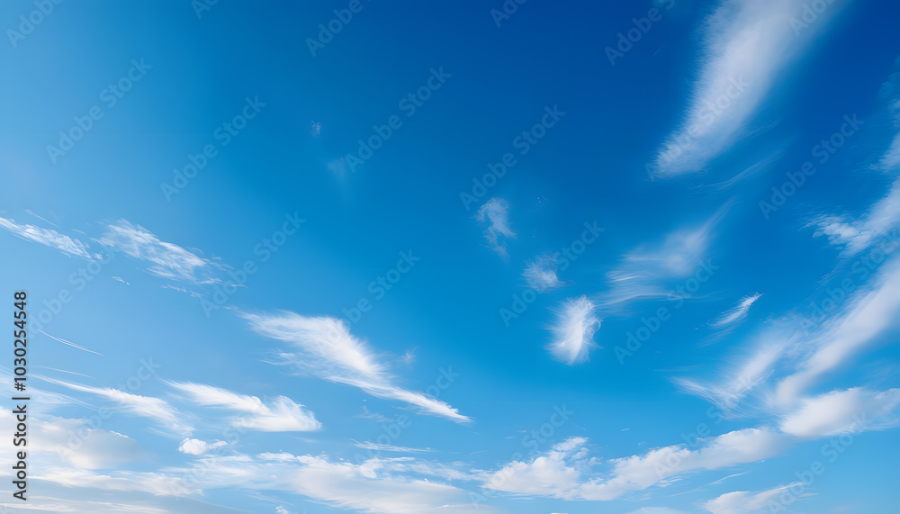 Clear blue sky with few white clouds Clear blue sky with few white clouds