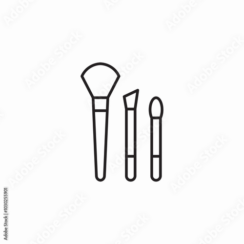 make up brush icon sign vector