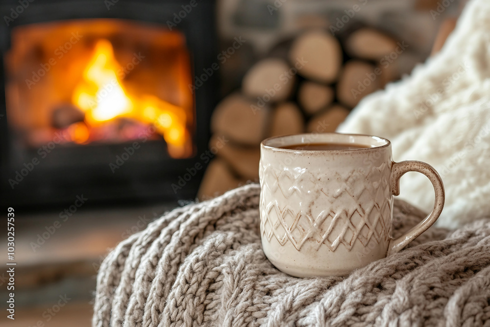 Concept of relaxation and warmth during the fall season generative ai Concept of relaxation and warmth during the fall season generative ai