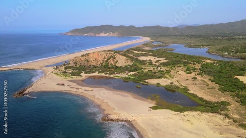 Wallpaper Mural Aerial drone footage of an ocean coastline in the morning light, Oaxaca, Mexico Torontodigital.ca