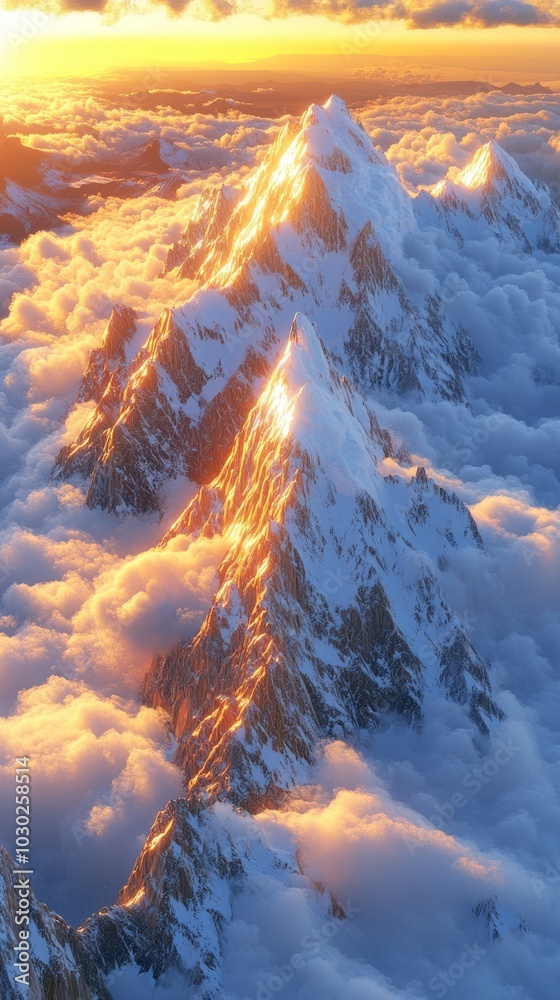 Above the Clouds, Snow covered mountains Above the Clouds, Snow covered mountains