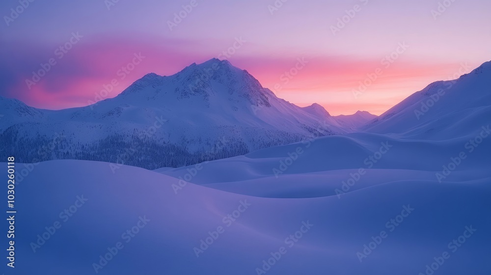 Mountain Silhouettes, Snow covered mountains Mountain Silhouettes, Snow covered mountains