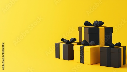 Eye-Catching Black Friday Visual: Features a bright yellow backdrop with bold text for an unmissable offer, designed to stand out in crowded retail environments.