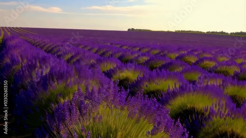 Vibrant Lavender Field in Full Bloom