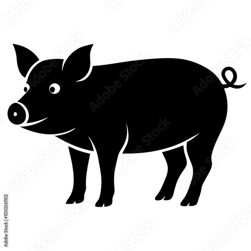 silhouette of a pig