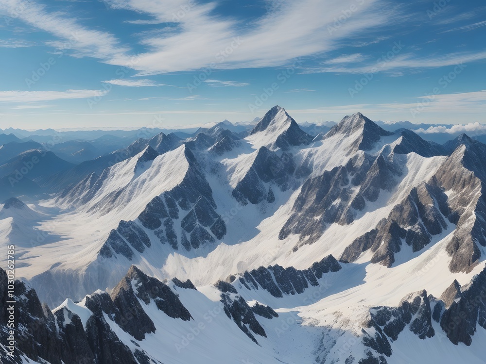 Fototapeta premium beautiful mountain landscape view with clear sky