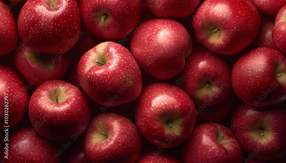 Red apples background. Ripe big dark red apples royal gala wallpaper. Closeup top view apple pattern. Bright shiny fragrant fruits and water drops. Harvesting, fresh healthy food concept. Above view Red apples background. Ripe big dark red apples royal gala wallpaper. Closeup top view apple pattern. Bright shiny fragrant fruits and water drops. Harvesting, fresh healthy food concept. Above view