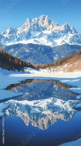 Wallpaper Mural Glacial Serenity, Snow covered mountains Torontodigital.ca