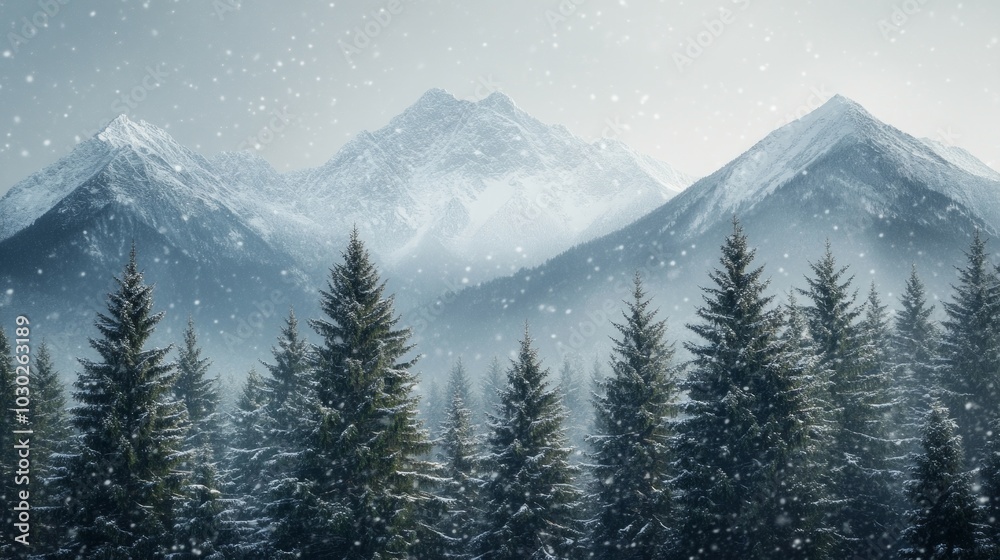 Fototapeta premium Silent Peaks, Snow covered mountains