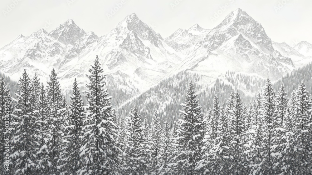 Fototapeta premium Silent Peaks, Snow covered mountains