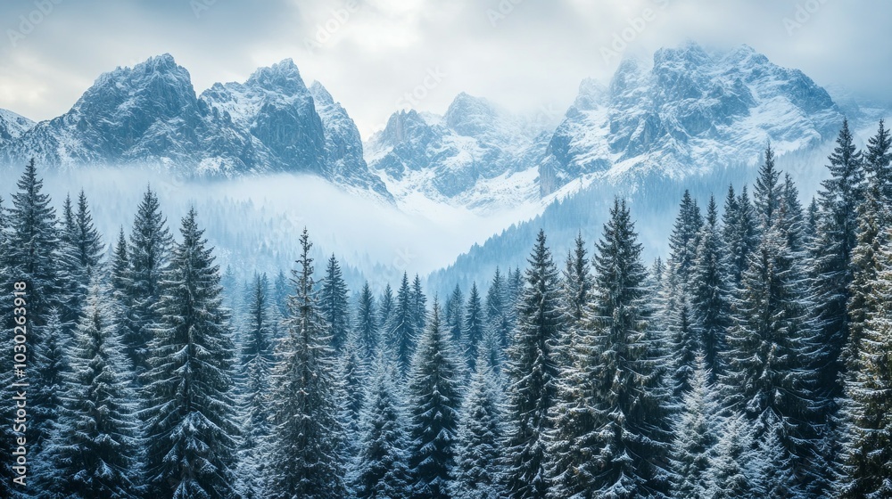 Fototapeta premium Silent Peaks, Snow covered mountains
