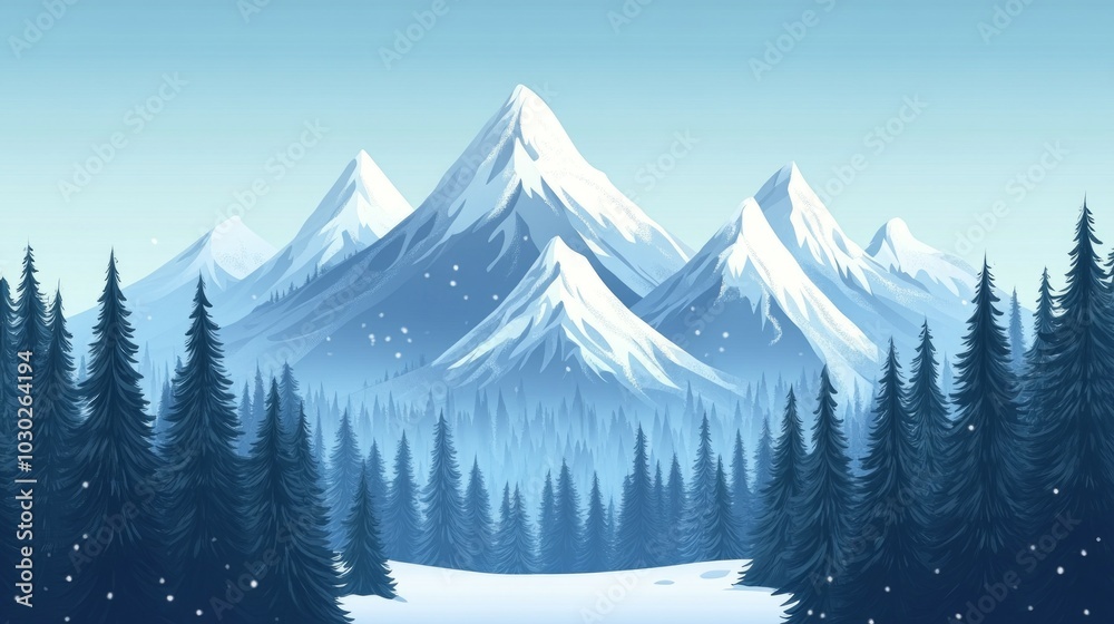 Fototapeta premium Silent Peaks, Snow covered mountains