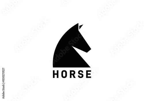 horse head logo design vector template photo