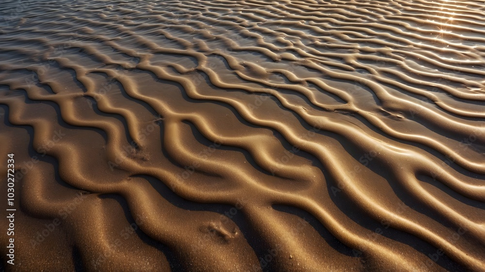 Rippling Sand Patterns on a Beach Rippling Sand Patterns on a Beach