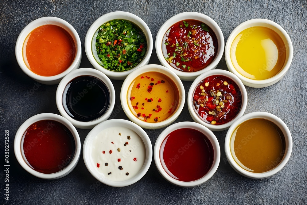 Assortment of Delicious Dipping Sauces Assortment of Delicious Dipping Sauces
