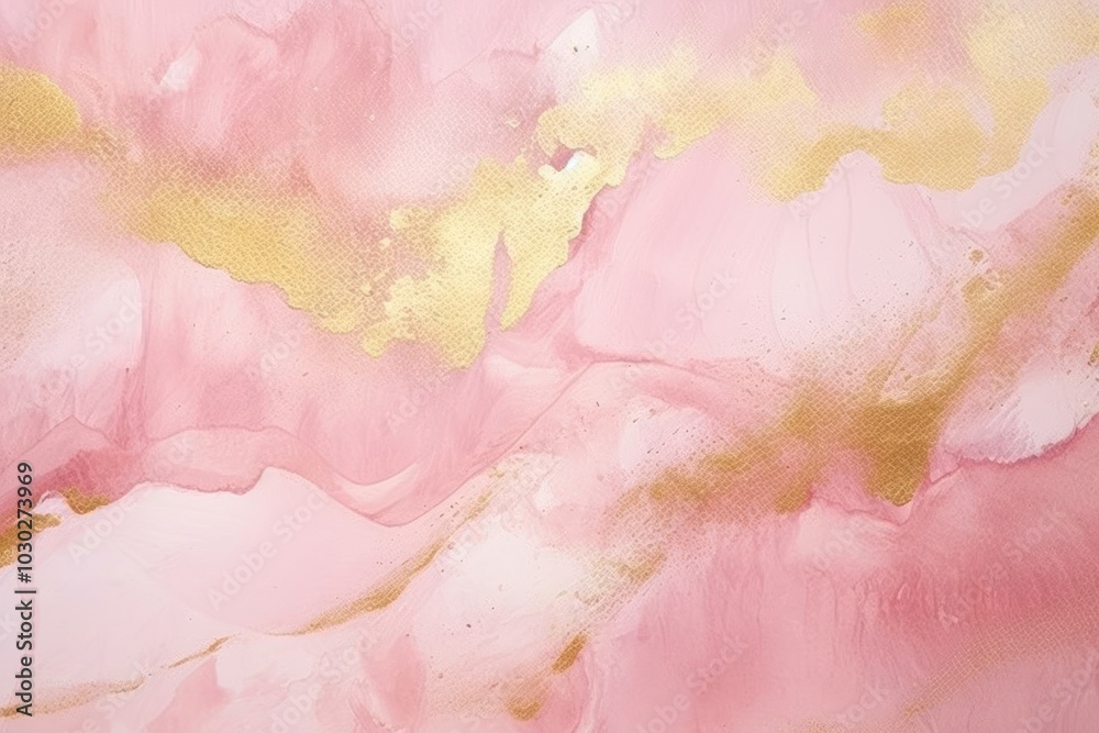 Fototapeta premium Pink watercolor gold background gold glitter backgrounds.