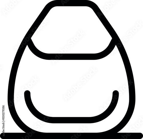 Simple line icon of a modern beanbag chair, ideal for representing relaxation and comfort