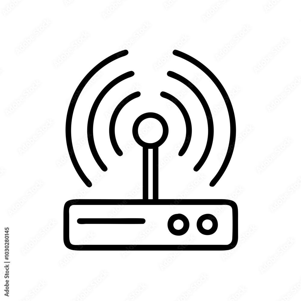 Wireless router icon illustration representing internet connectivity and networking Wireless router icon illustration representing internet connectivity and networking
