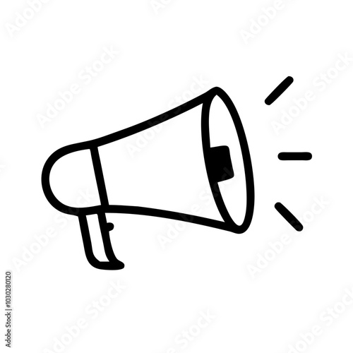 Megaphone icon illustration representing communication and public speaking