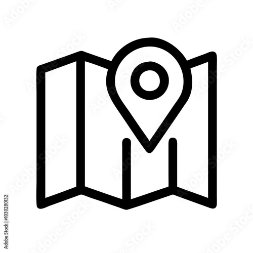 Map and location marker icon illustration representing navigation and travel