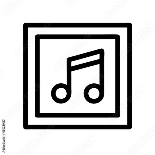 Music note icon illustration representing sound and creativity