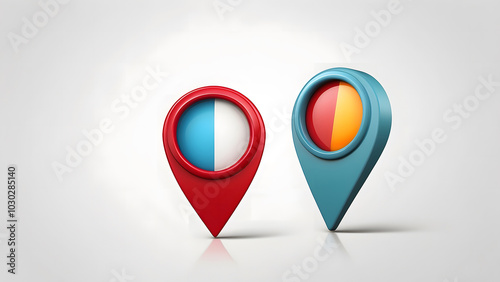 3D color pin GPS pointer set for location and navigation, GPS pointer on white isolated background Free Download 3D color pin GPS pointer set for location and navigation, GPS pointer on white isolated background - GFXLoad