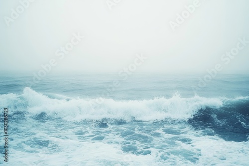 Serenity of Ocean Waves Crashing Against the Shore for Relaxation and Calmness Generative AI