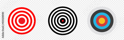 Target icon. Network round target for target shooting competition. Template target shooting range or pistol shooting. Vector illustration