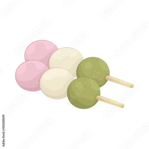 Illustration of dango mochi 