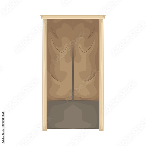 Illustration of Japanese traditional curtain 