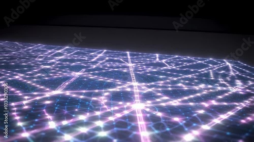 Glowing Network Grid Abstract Digital Connections
