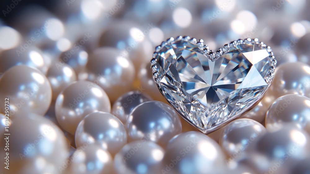 Heart Shaped Diamond with Pearls Heart Shaped Diamond with Pearls