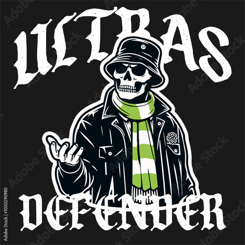 Illustration Vector of Football fans Ultras Hooligan Blue White color man fighting style isolated black background