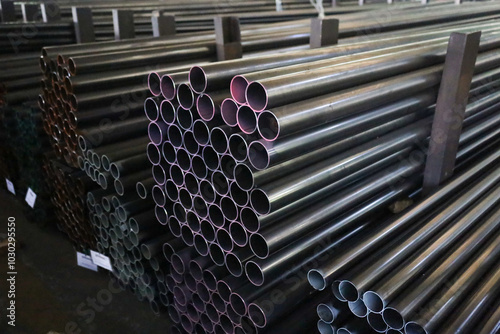 steel pipe product group square pipe Construction steel products such as black steel pipes, image ideas, examples of steel products.metal warehouse industry, delivery to customers.