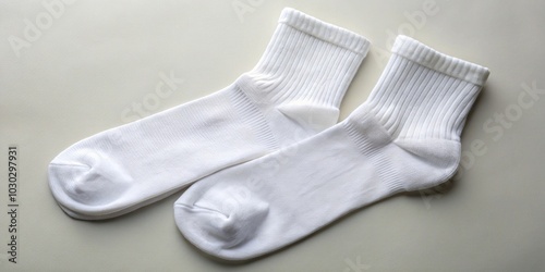 White crew socks neatly laid out photo