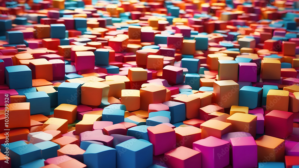 Obraz premium Abstract Colorful Cube Pattern Wallpaper